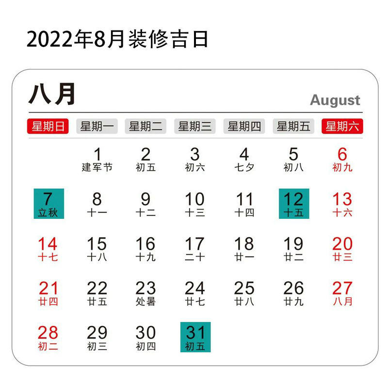 2022年裝修開工吉日 2022年裝修開工吉日