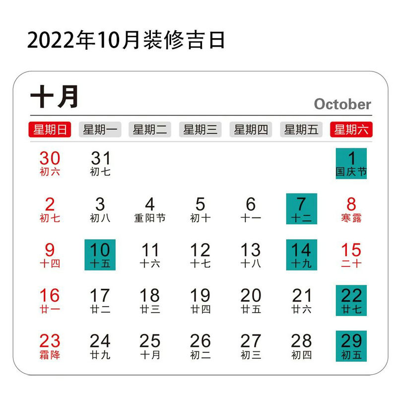 2022年裝修開工吉日 2022年裝修開工吉日