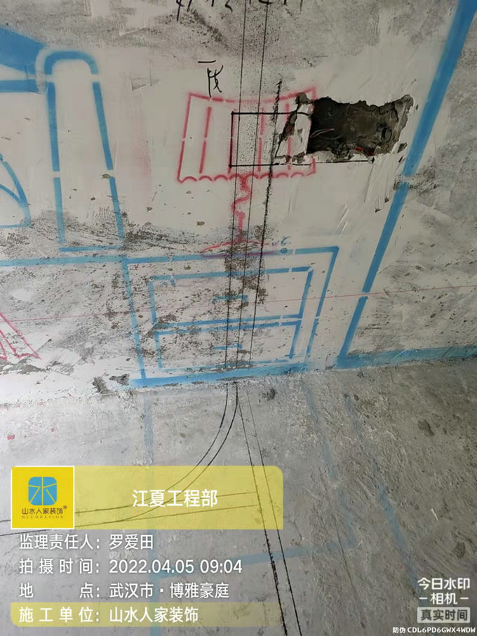 博雅豪庭水電彈線3D放樣工程巡檢