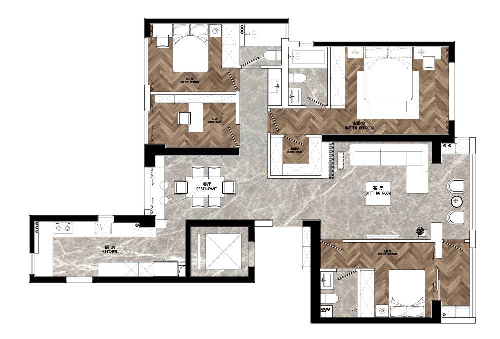 華發(fā)外灘首府180平現(xiàn)代風(fēng)格裝修效果圖 華發(fā)外灘首府180平現(xiàn)代風(fēng)格裝修效果圖