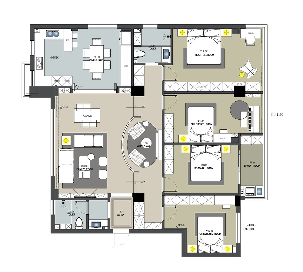 紅軍村180平躍層美式風格裝修效果圖 紅軍村180平躍層美式風格裝修效果圖