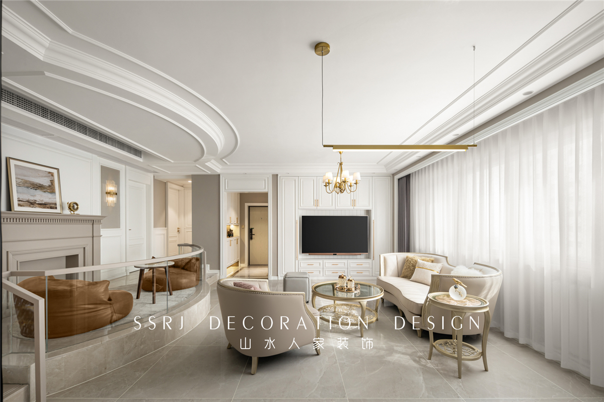 紅軍村180平躍層美式風格裝修效果圖 紅軍村180平躍層美式風格裝修效果圖