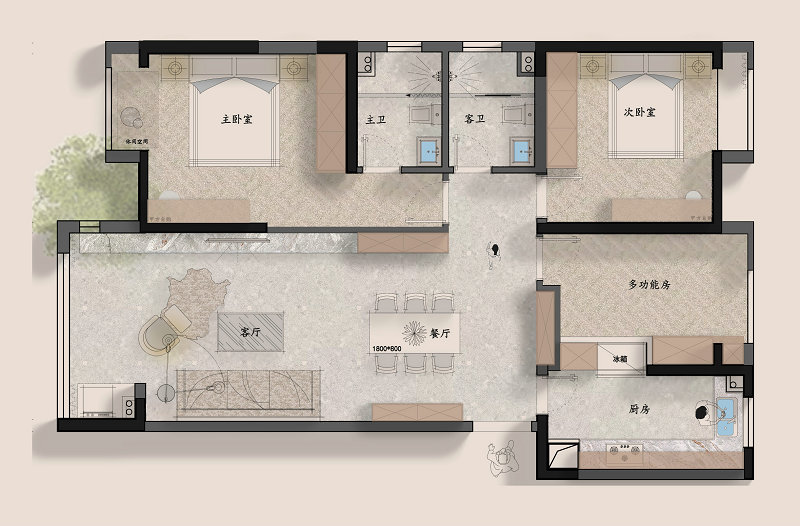 中建鉑公館128平現(xiàn)代簡(jiǎn)約風(fēng)格裝修效果圖