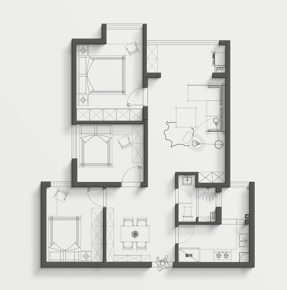 中建鉑公館102平極簡法式風(fēng)格裝修效果圖 中建鉑公館102平極簡法式風(fēng)格裝修效果圖