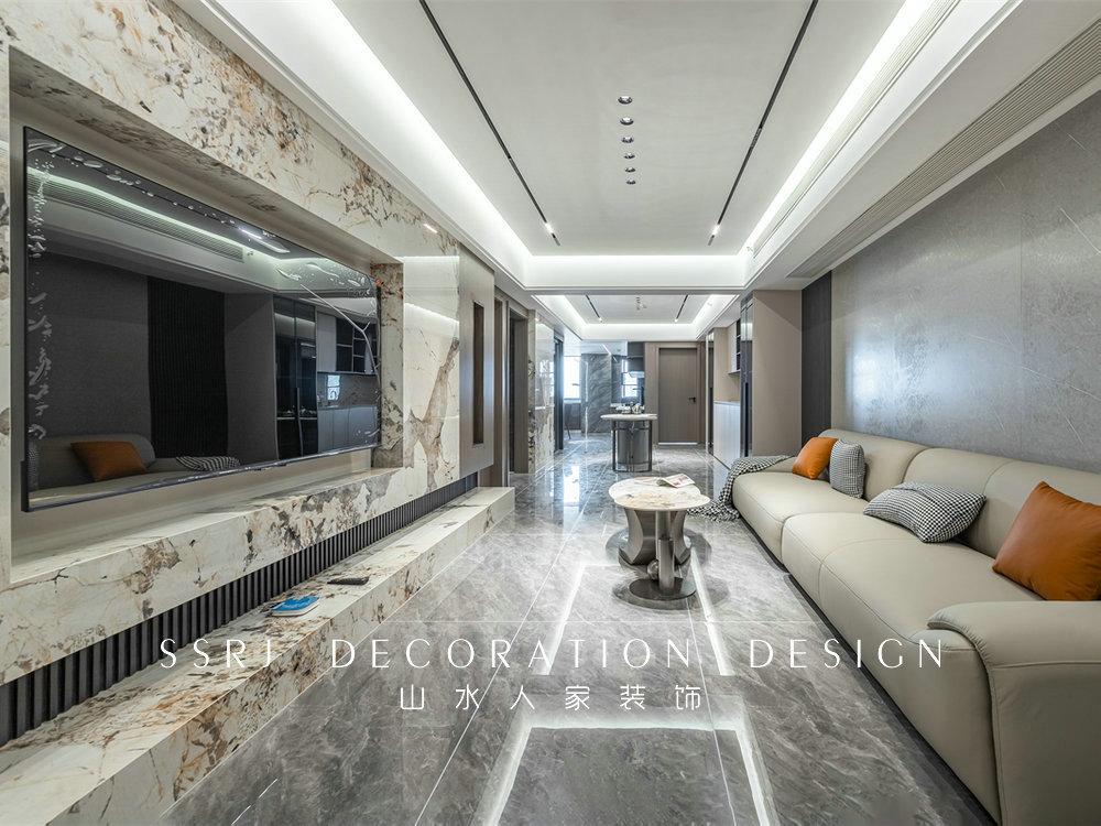 鵬程天地匯160平現(xiàn)代輕奢風格裝修效果圖