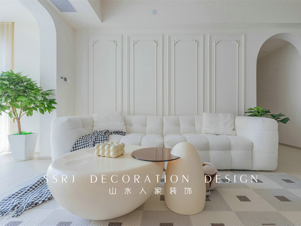 中建鉑公館106平簡(jiǎn)約奶油風(fēng)格裝修效果圖