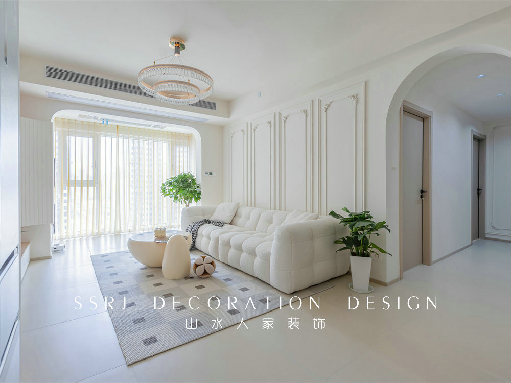 中建鉑公館106平簡(jiǎn)約奶油風(fēng)格裝修效果圖