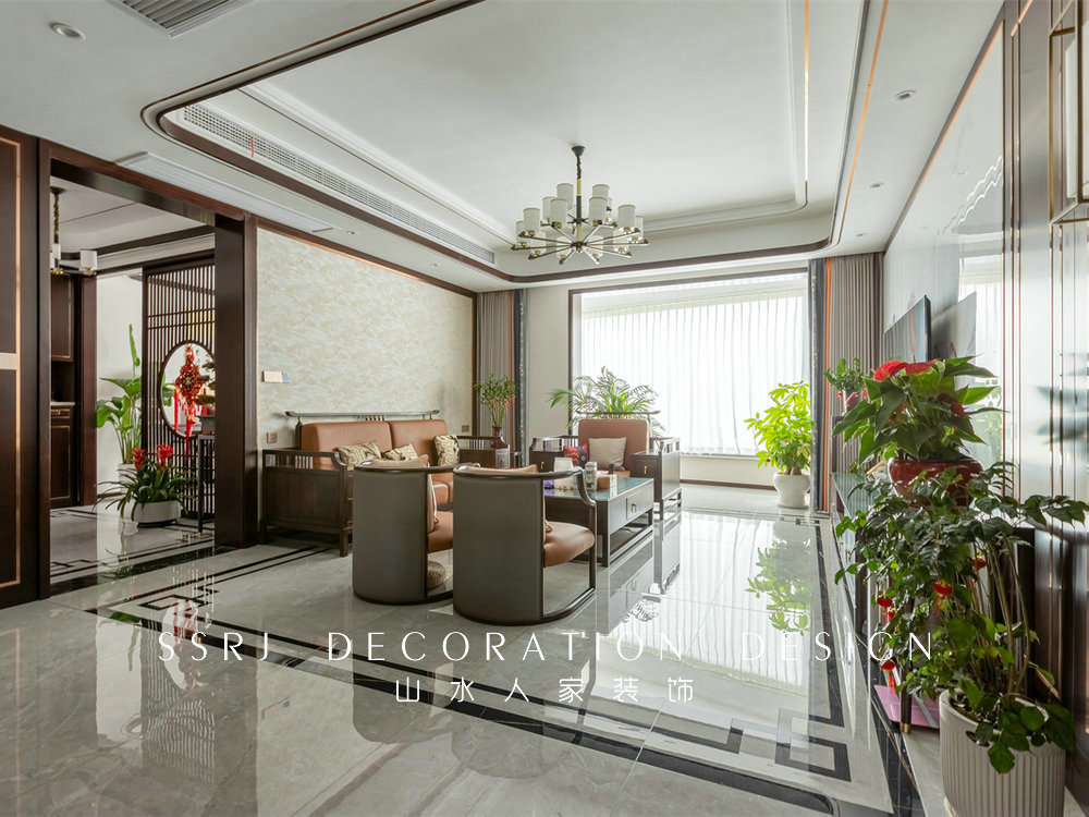 紐賓凱錦城280平新中式風格裝修效果圖