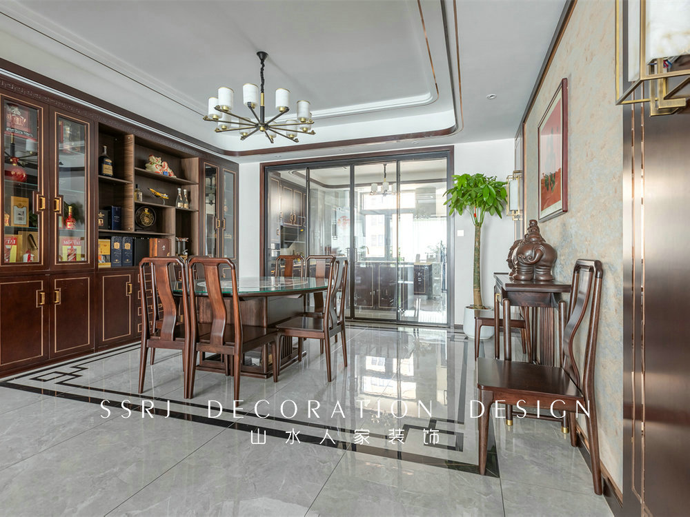 紐賓凱錦城280平新中式風格裝修效果圖