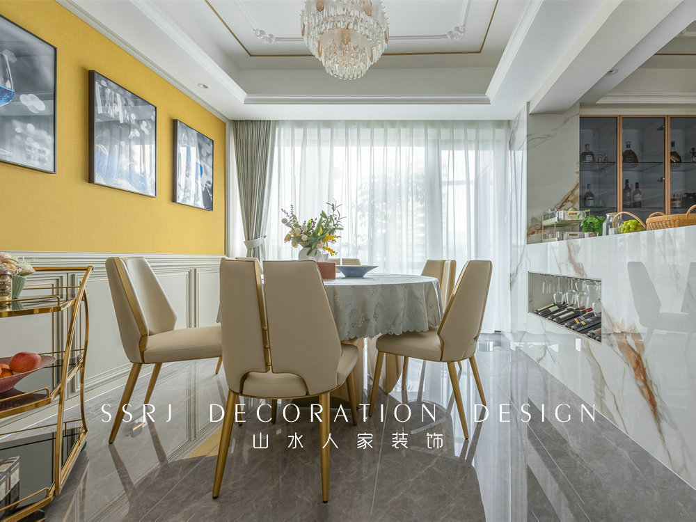 國博新城泊雅居160平美式輕奢風格裝修效果圖