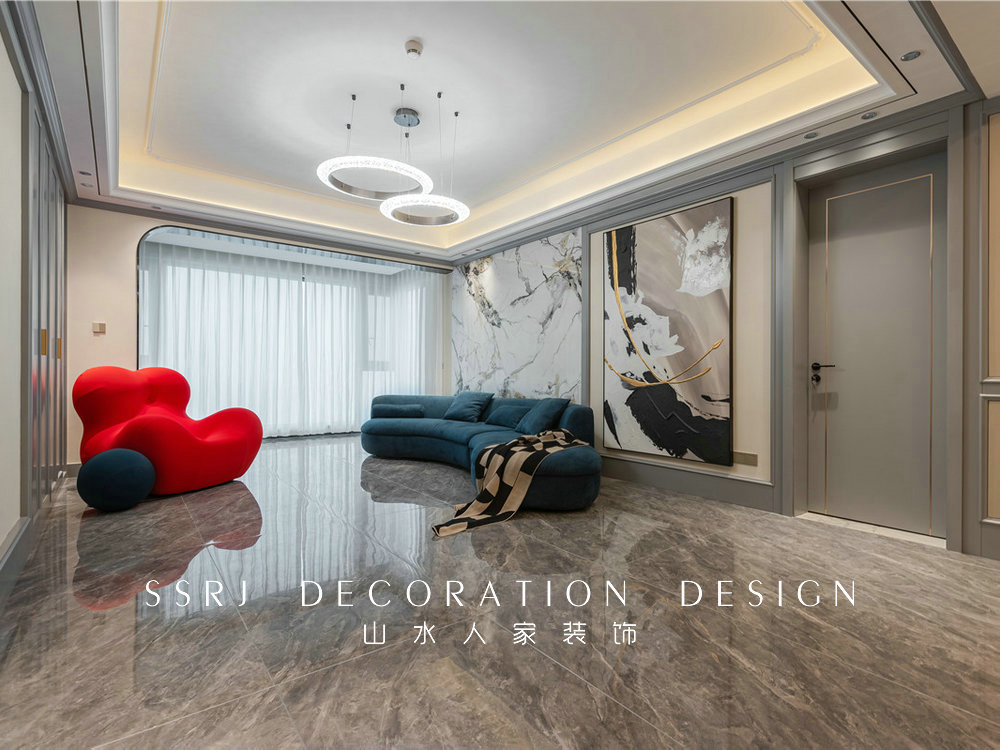 琨瑜府188平美式輕奢風格裝修效果圖