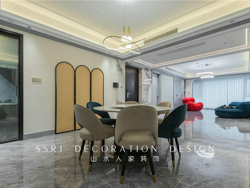 琨瑜府188平美式輕奢風格裝修效果圖