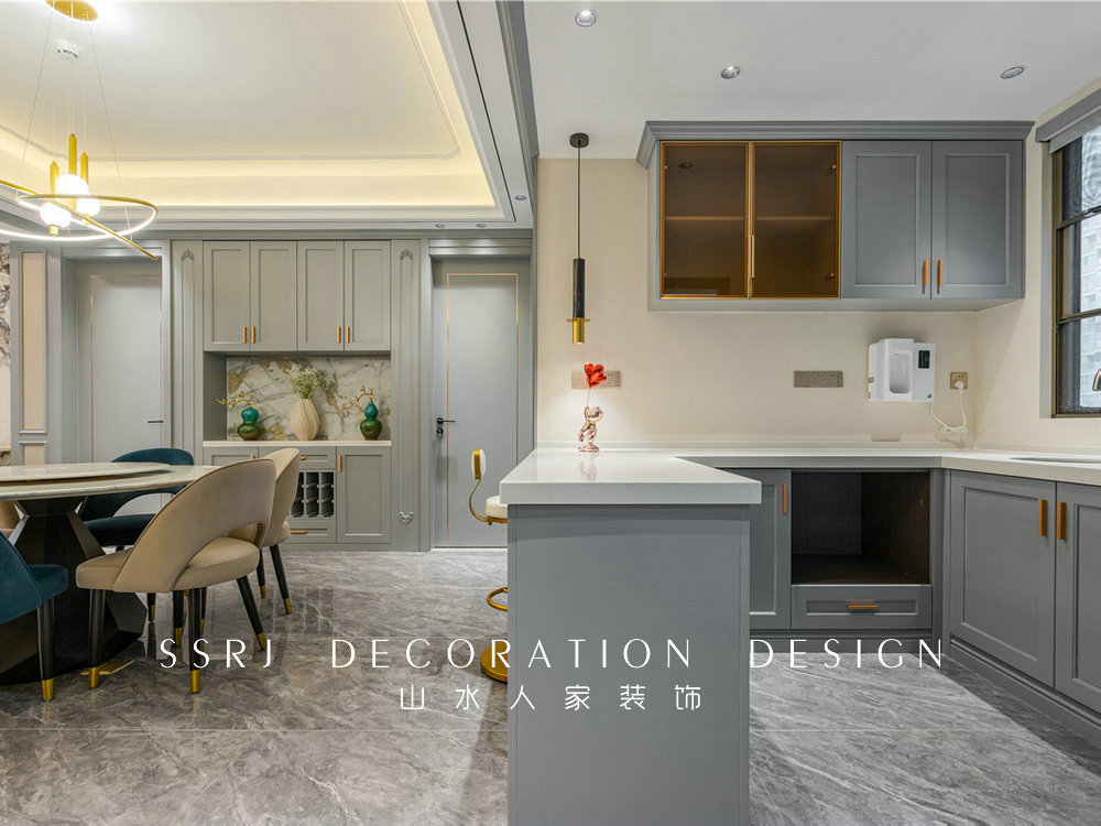 琨瑜府188平美式輕奢風格裝修效果圖