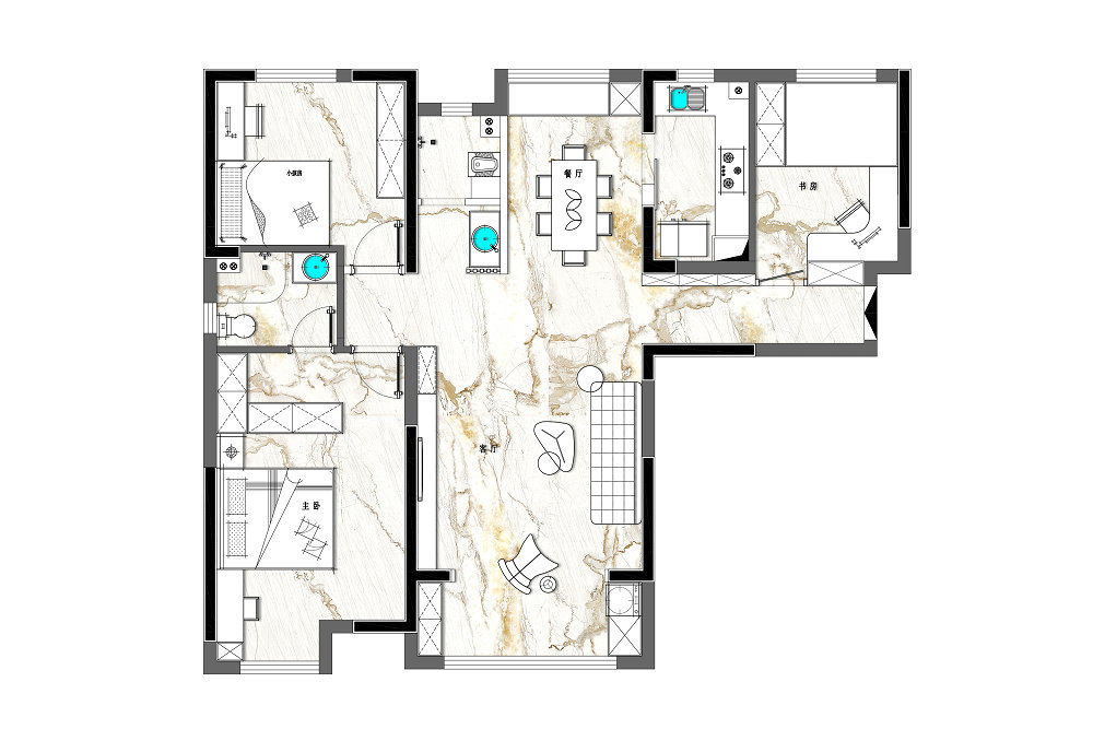 融科天域120平現(xiàn)代風格裝修效果圖