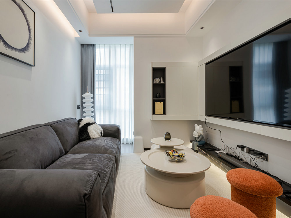 五環(huán)時(shí)尚廣場91平現(xiàn)代黑白灰風(fēng)格裝修效果圖