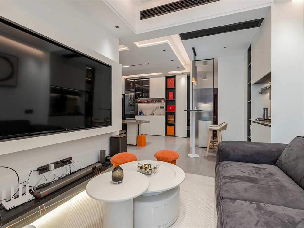 五環(huán)時(shí)尚廣場91平現(xiàn)代黑白灰風(fēng)格裝修效果圖