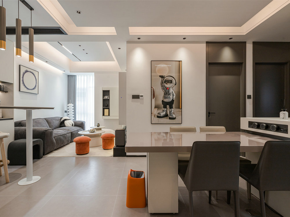 五環(huán)時(shí)尚廣場91平現(xiàn)代黑白灰風(fēng)格裝修效果圖