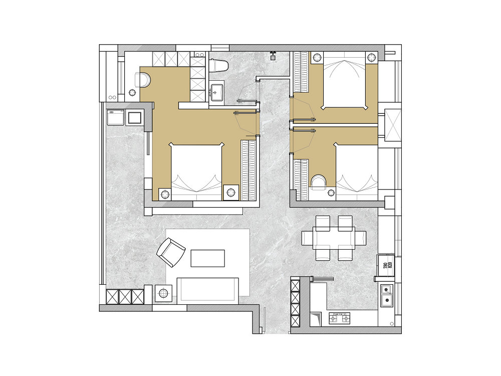 融創(chuàng)城118平現(xiàn)代風格裝修效果圖
