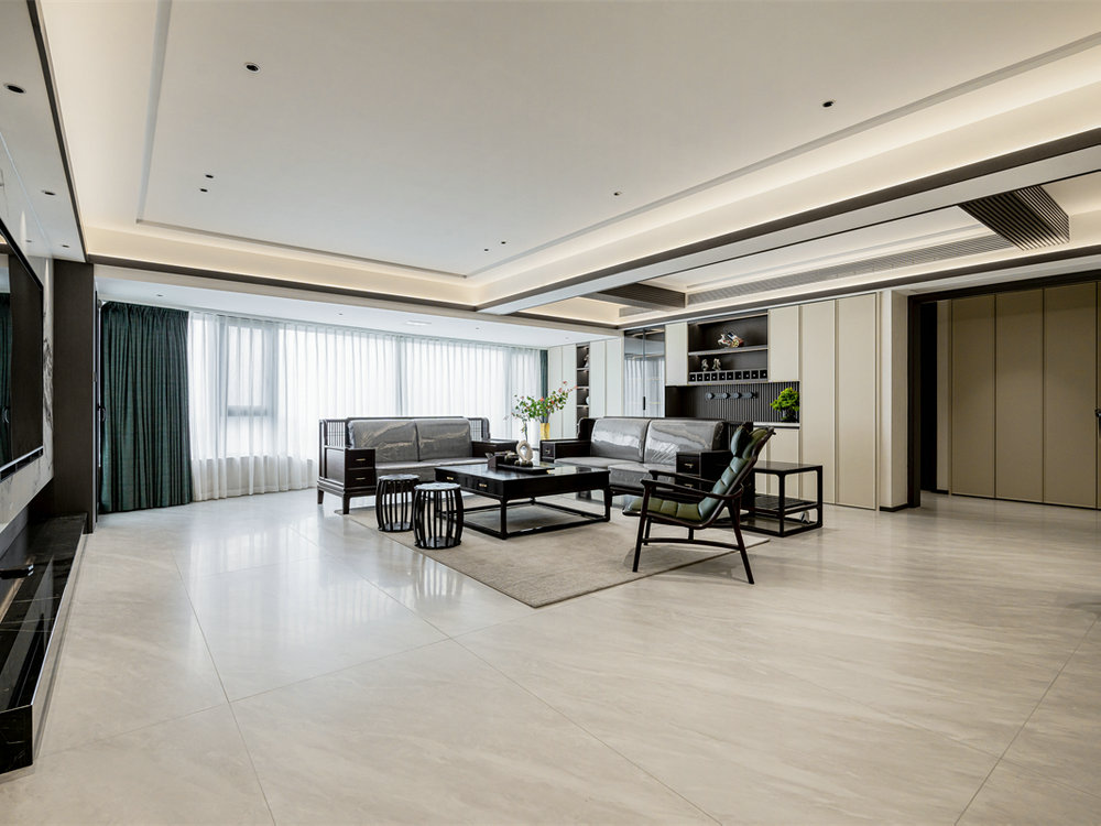 金沙泊岸220平新中式風格裝修效果圖