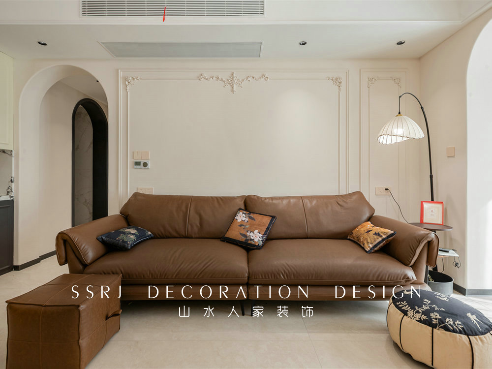 華僑城紅坊128平奶油法式風(fēng)格裝修效果圖