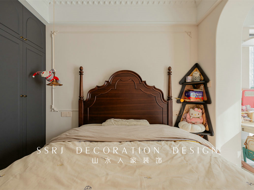 華僑城紅坊128平奶油法式風(fēng)格裝修效果圖