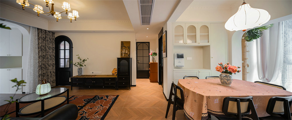 大華鉑金酈府110平中古風(fēng)格裝修效果圖