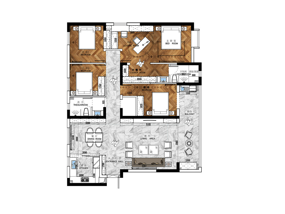 嘉河盛景190平現(xiàn)代風格裝修效果圖