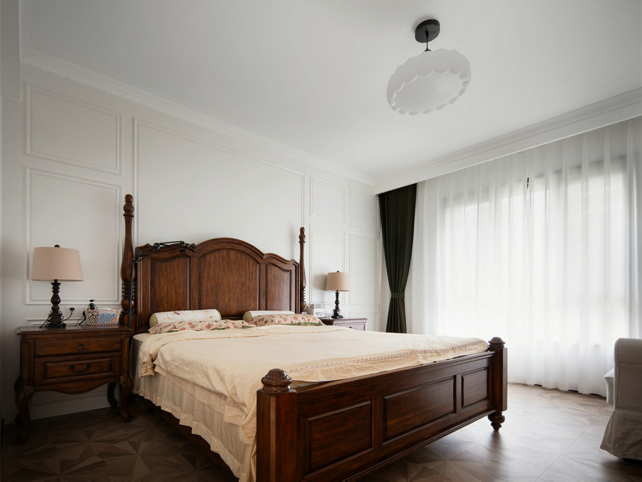 鵬湖灣180平中古風(fēng)格裝修效果圖