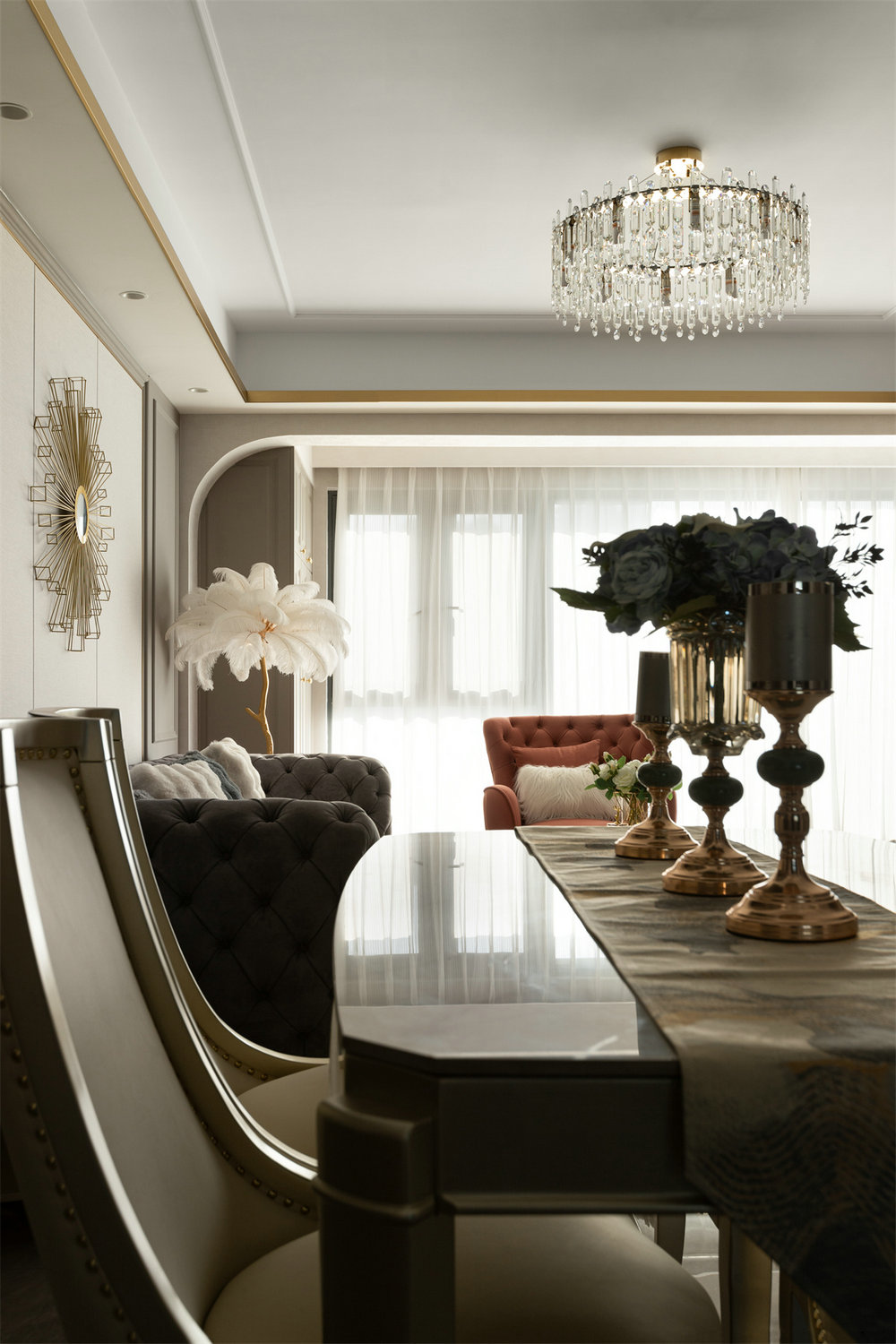 深業(yè)泰云府128平美式風(fēng)格裝修效果圖