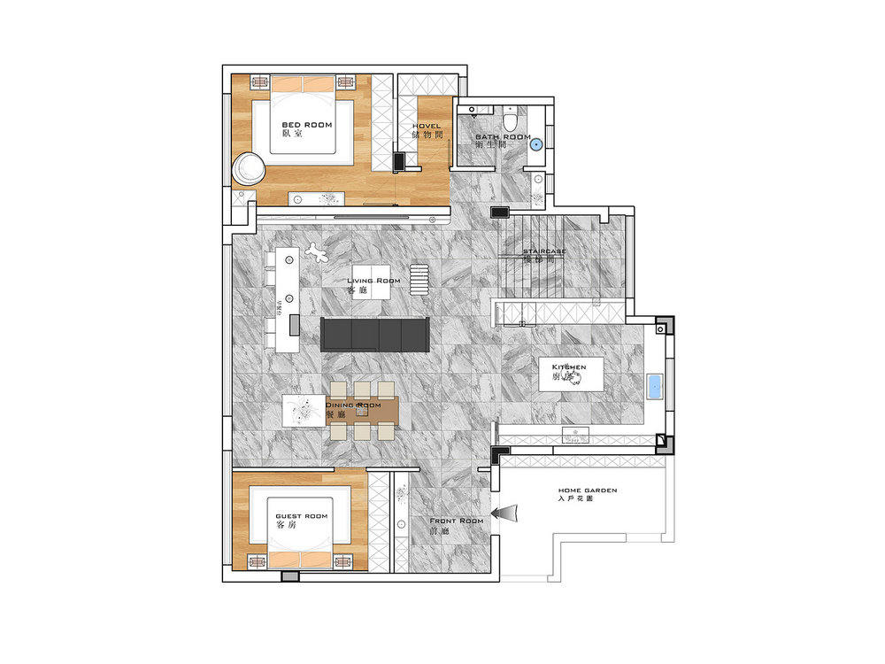 臨空香廷300平現(xiàn)代風格裝修效果圖