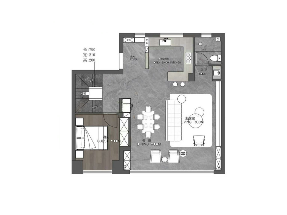 金地長(zhǎng)江藝境230平現(xiàn)代輕奢風(fēng)格裝修效果圖