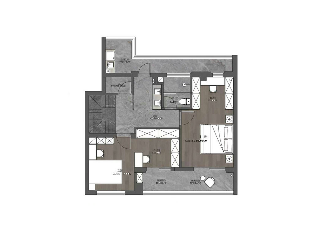 金地長(zhǎng)江藝境230平現(xiàn)代輕奢風(fēng)格裝修效果圖