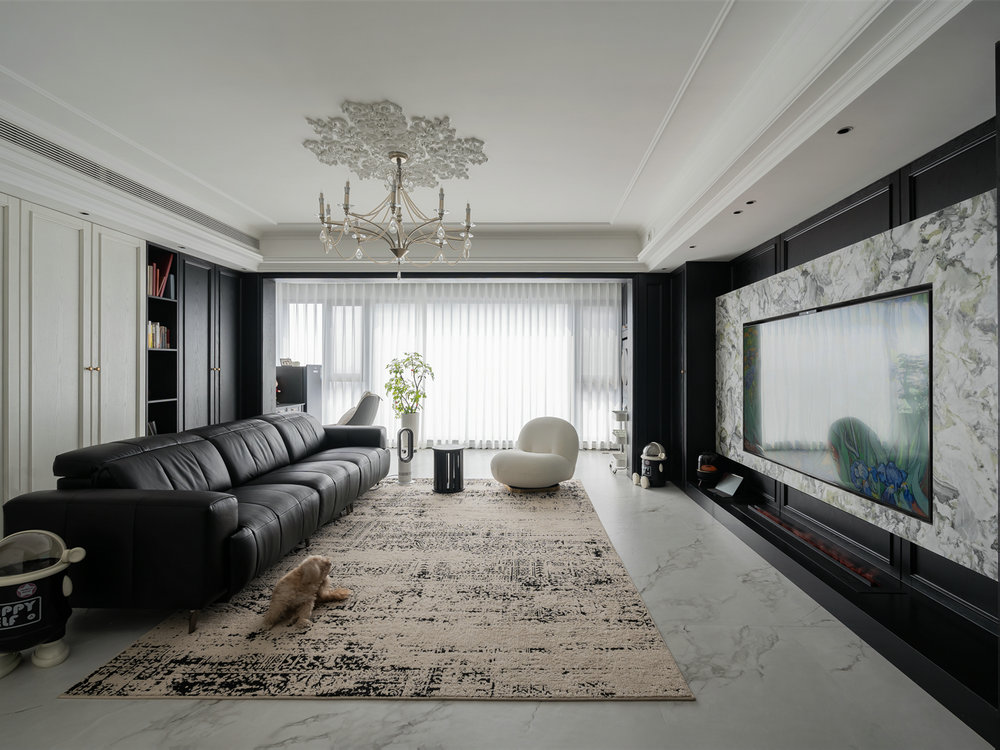 華僑城紅坊右岸140平法式香奈兒風(fēng)格裝修效果圖