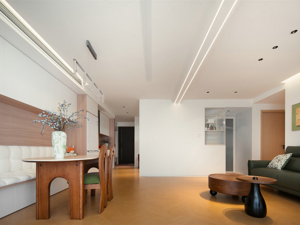 二十四城98平簡約原木風格裝修效果圖