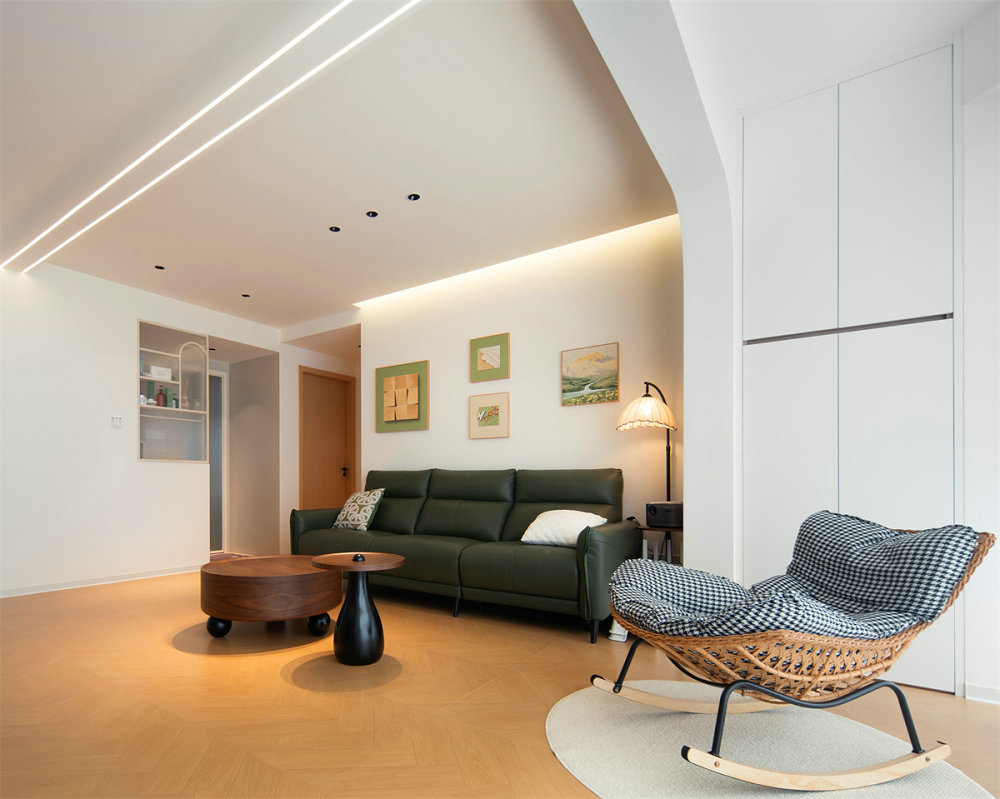 二十四城98平簡約原木風格裝修效果圖