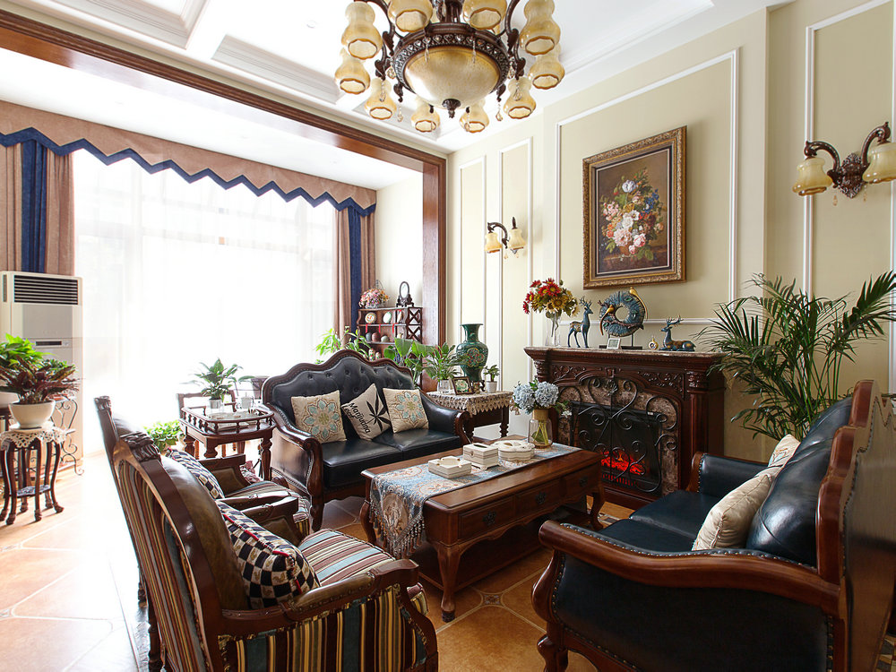 高爾夫國際別墅古典美式風(fēng)格裝修效果圖