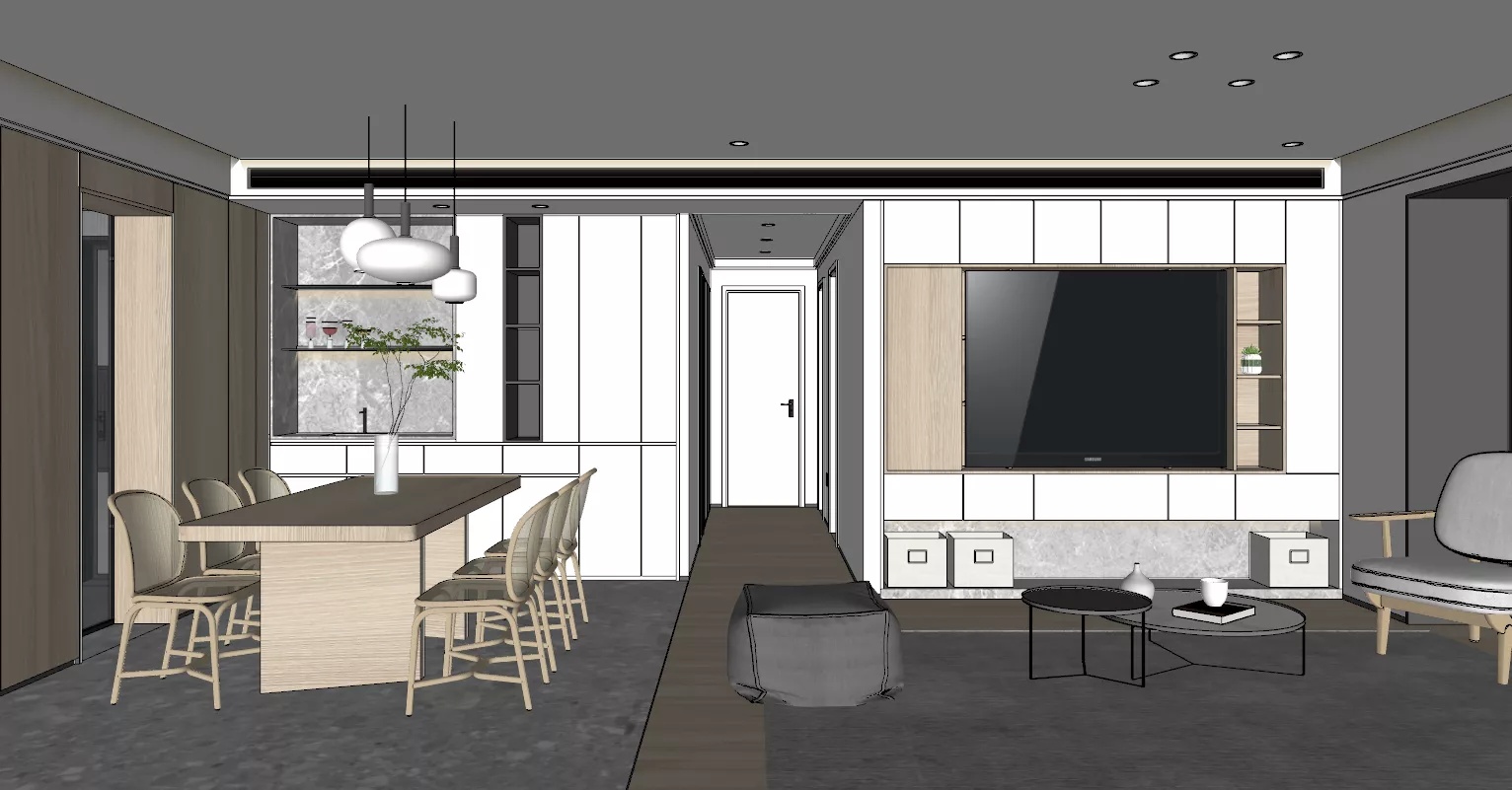 華僑城現(xiàn)代簡約風格裝修效果圖