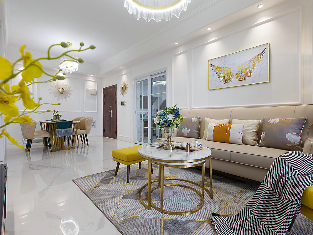 金沙泊岸90m^2輕奢風(fēng)格裝修效果實(shí)景圖