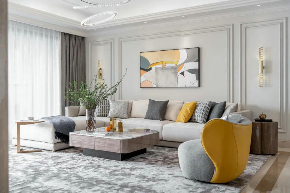 光谷新世界100平輕奢風格裝修效果圖 現(xiàn)代輕奢 客廳1.jpg