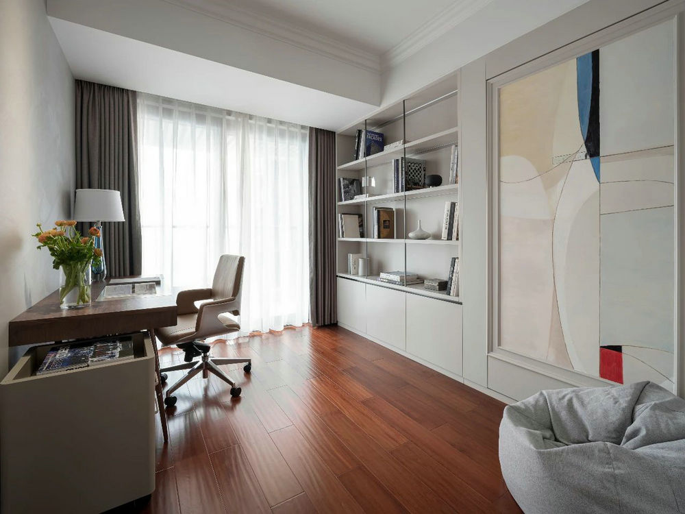 光谷新世界100平輕奢風格裝修效果圖 現(xiàn)代輕奢 書房9.jpg