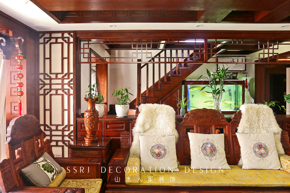 新華聯(lián)青年城復式樓新中式風格裝修效果圖 新華聯(lián)青年城復式樓新中式風格裝修效果圖