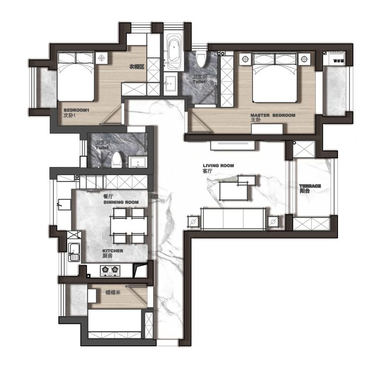 融僑悅府美式輕奢風(fēng)格裝修效果圖 融僑悅府裝修設(shè)計圖